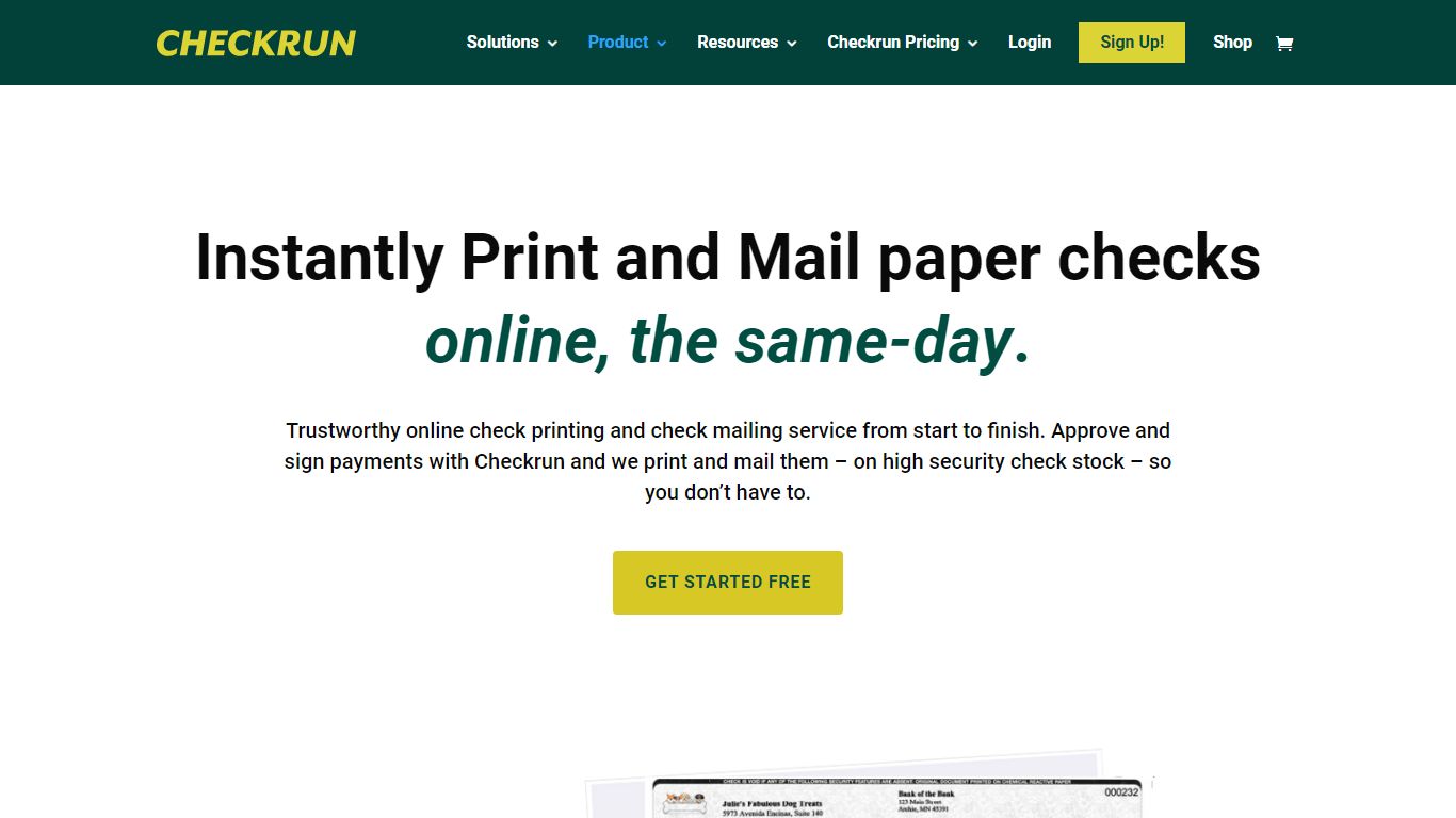 Same-Day Check Mailing Service | Print and Mail Checks Online