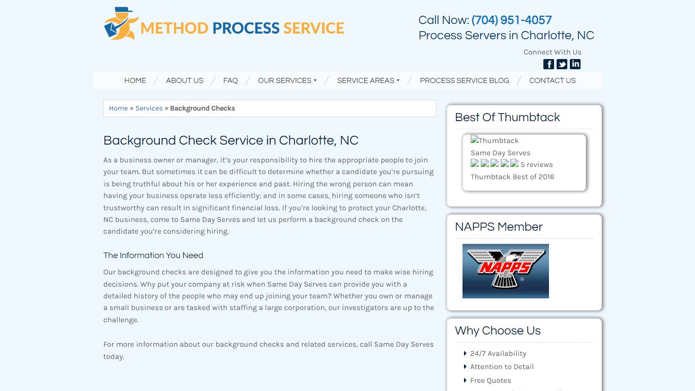 Background Check Service - Charlotte, North Carolina